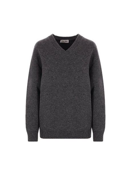 Oversize Shetland Wool Sweater-MIU MIU-JOHN JULIA