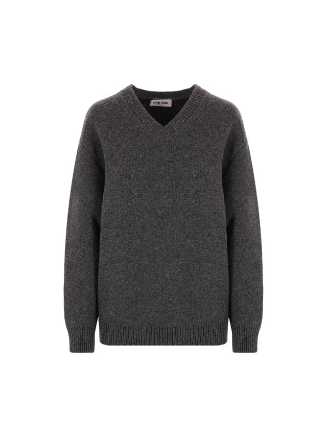 Oversize Shetland Wool Sweater-MIU MIU-JOHN JULIA