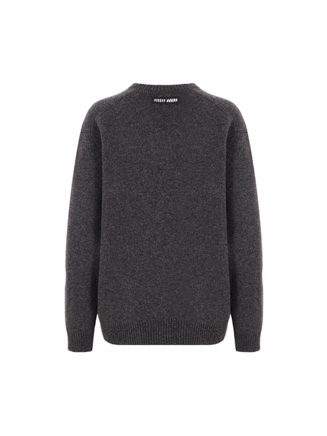 Oversize Shetland Wool Sweater-MIU MIU-JOHN JULIA