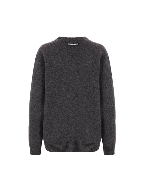 Oversize Shetland Wool Sweater-MIU MIU-JOHN JULIA