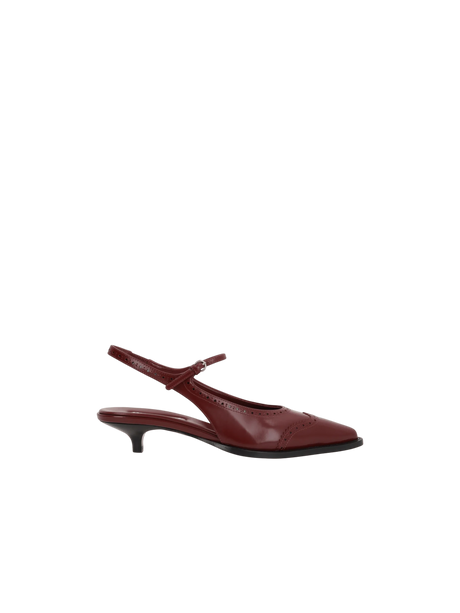 Polished Leather Slingbacks-MIU MIU-JOHN JULIA