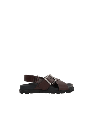 MIU MIU-Smooth Leather Flat Sandals-JOHN JULIA