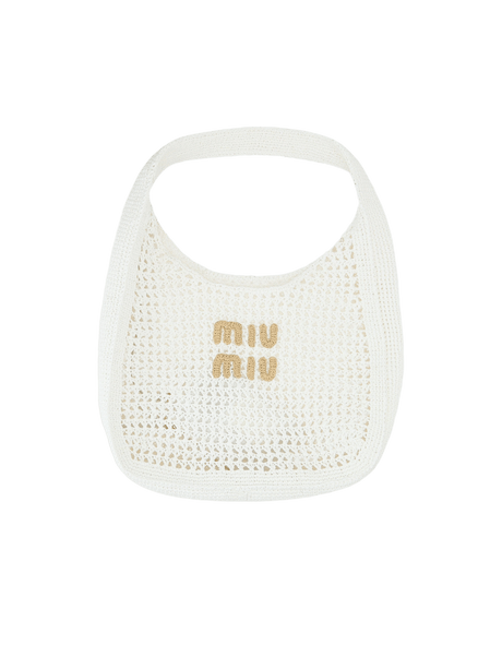 Synthetic Raffia Logo Patch Hobo Bag-MIU MIU-JOHN JULIA