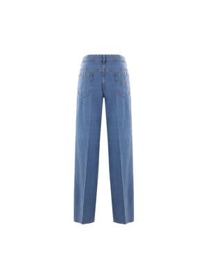 Wide-leg Light Denim Jeans-MIU MIU-JOHN JULIA