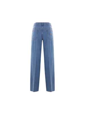 Wide-leg Light Denim Jeans-MIU MIU-JOHN JULIA