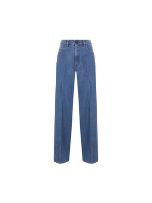 Wide-leg Light Denim Jeans-MIU MIU-JOHN JULIA