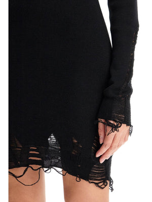 Destroyed Knit Mini Dress