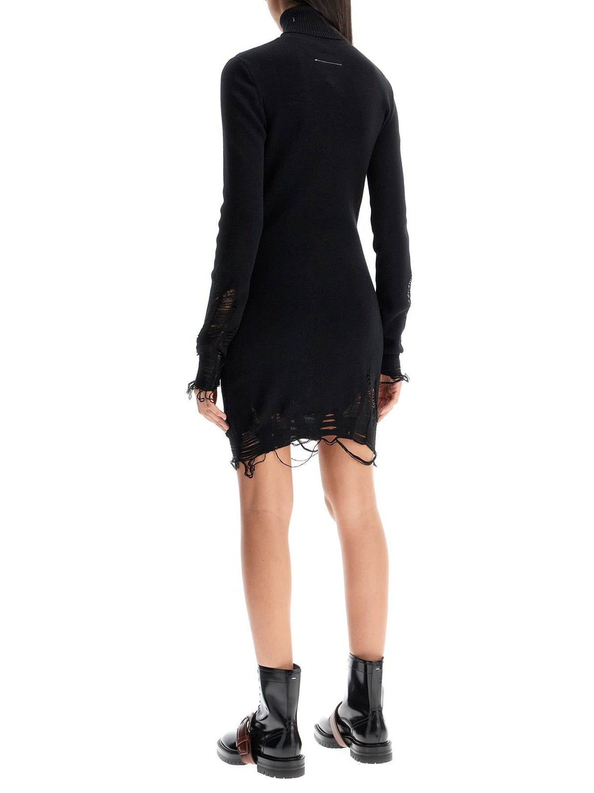 Destroyed Knit Mini Dress