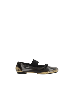 Anatomic Shiny Leather Ballerinas-MM6 MAISON MARGIELA-JOHN JULIA