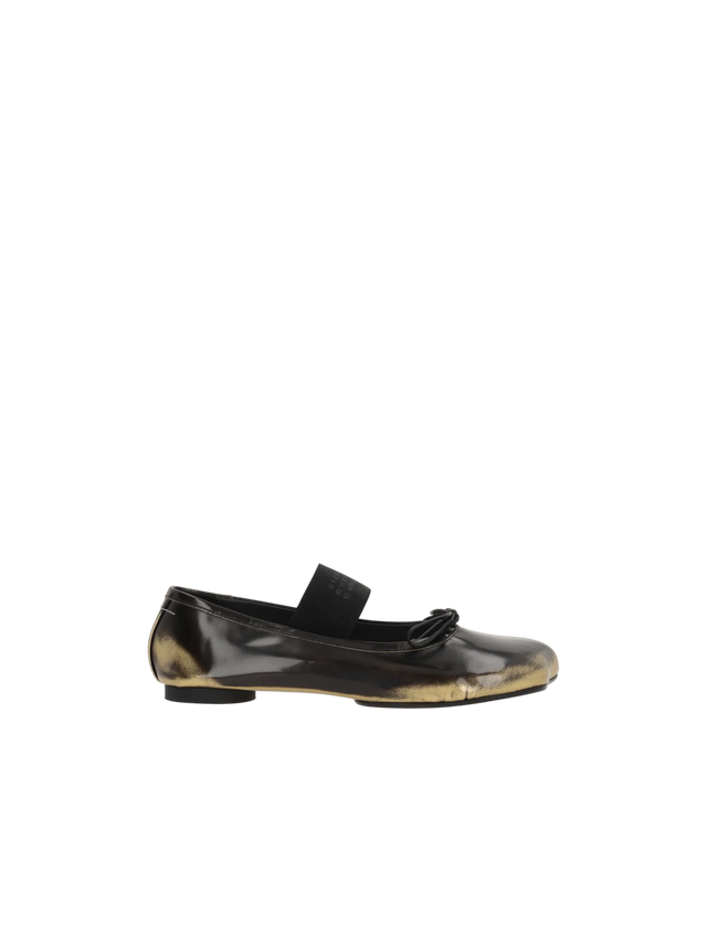 Anatomic Shiny Leather Ballerinas-MM6 MAISON MARGIELA-JOHN JULIA