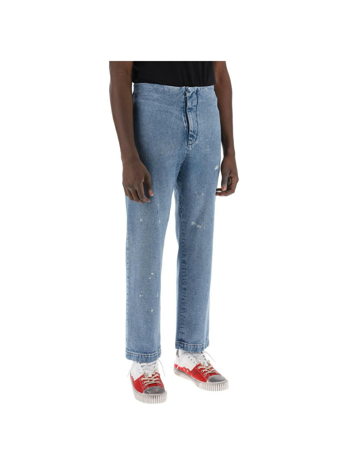 Blue Cotton Straight-Leg No Waistband Jeans MM6 MAISON MARGIELA JOHN JULIA.