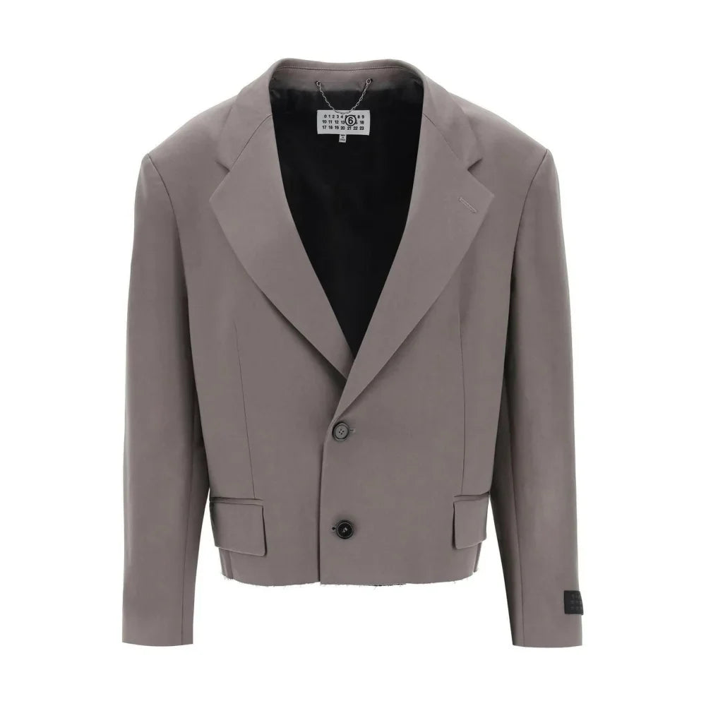 Cropped Blazer With Cut Off Hem MM6 MAISON MARGIELA JOHN JULIA.