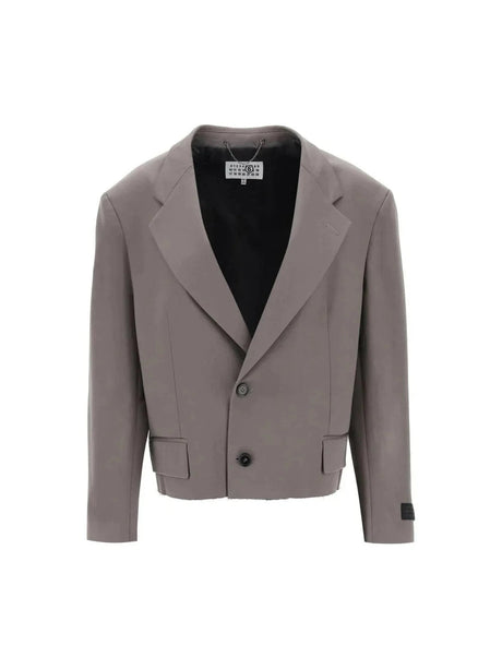 Cropped Blazer With Cut Off Hem MM6 MAISON MARGIELA JOHN JULIA.