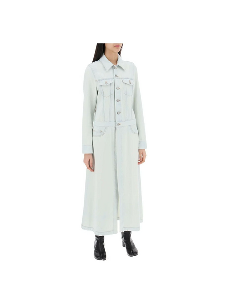 Light Blue Faded Denim Coat MM6 MAISON MARGIELA JOHN JULIA.