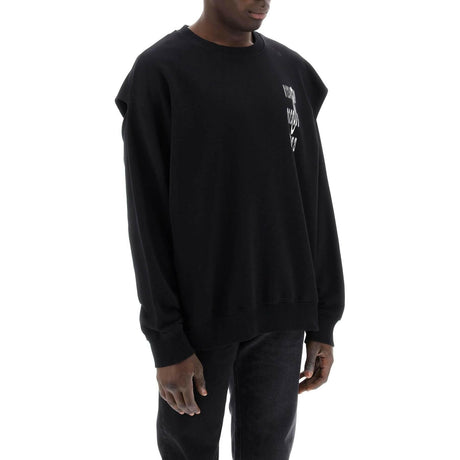 Black Numeric Cut-Out Sleeve Detail Sweatshirt MM6 MAISON MARGIELA JOHN JULIA.