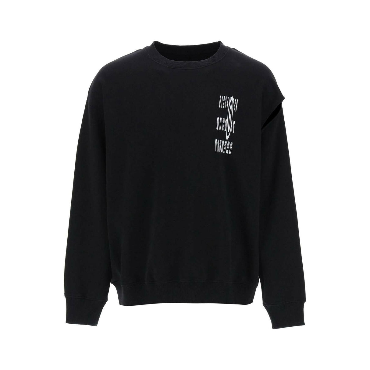 Black Numeric Cut-Out Sleeve Detail Sweatshirt MM6 MAISON MARGIELA JOHN JULIA.