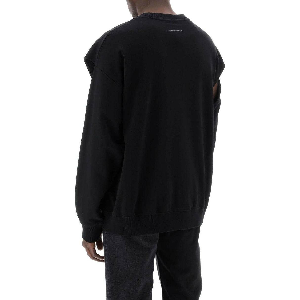 Black Numeric Cut-Out Sleeve Detail Sweatshirt MM6 MAISON MARGIELA JOHN JULIA.