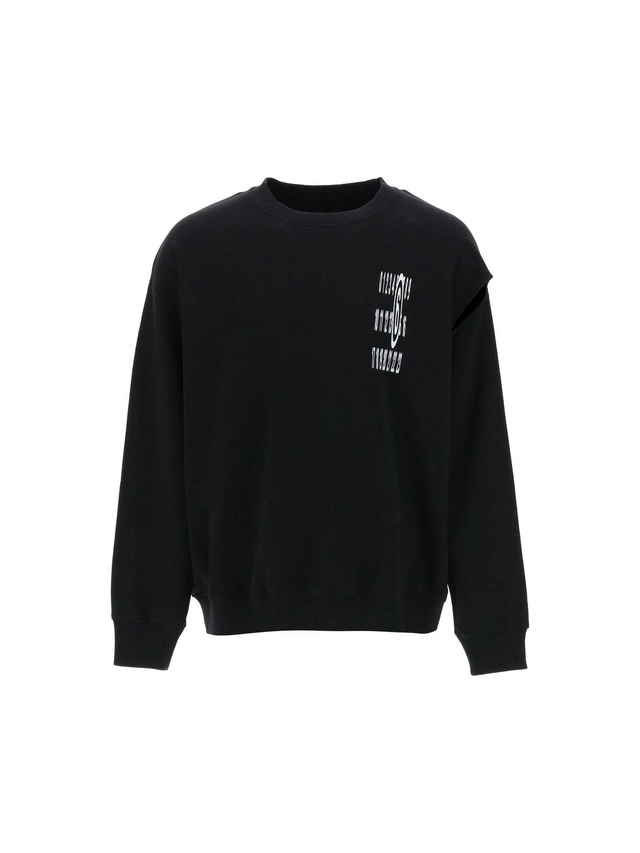 Black Numeric Cut-Out Sleeve Detail Sweatshirt MM6 MAISON MARGIELA JOHN JULIA.