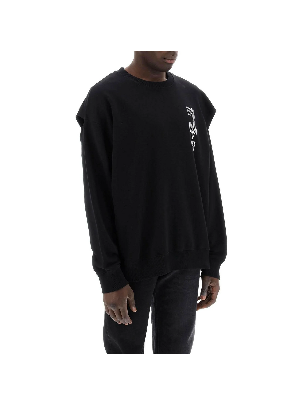 Black Numeric Cut-Out Sleeve Detail Sweatshirt MM6 MAISON MARGIELA JOHN JULIA.