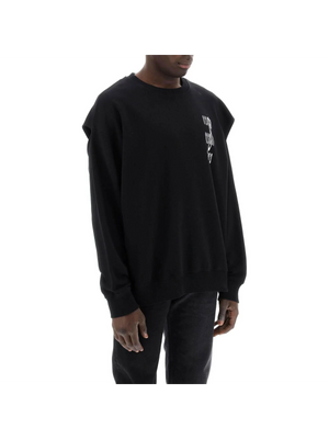 Black Numeric Cut-Out Sleeve Detail Sweatshirt MM6 MAISON MARGIELA JOHN JULIA.