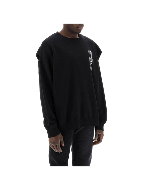 Black Numeric Cut-Out Sleeve Detail Sweatshirt MM6 MAISON MARGIELA JOHN JULIA.