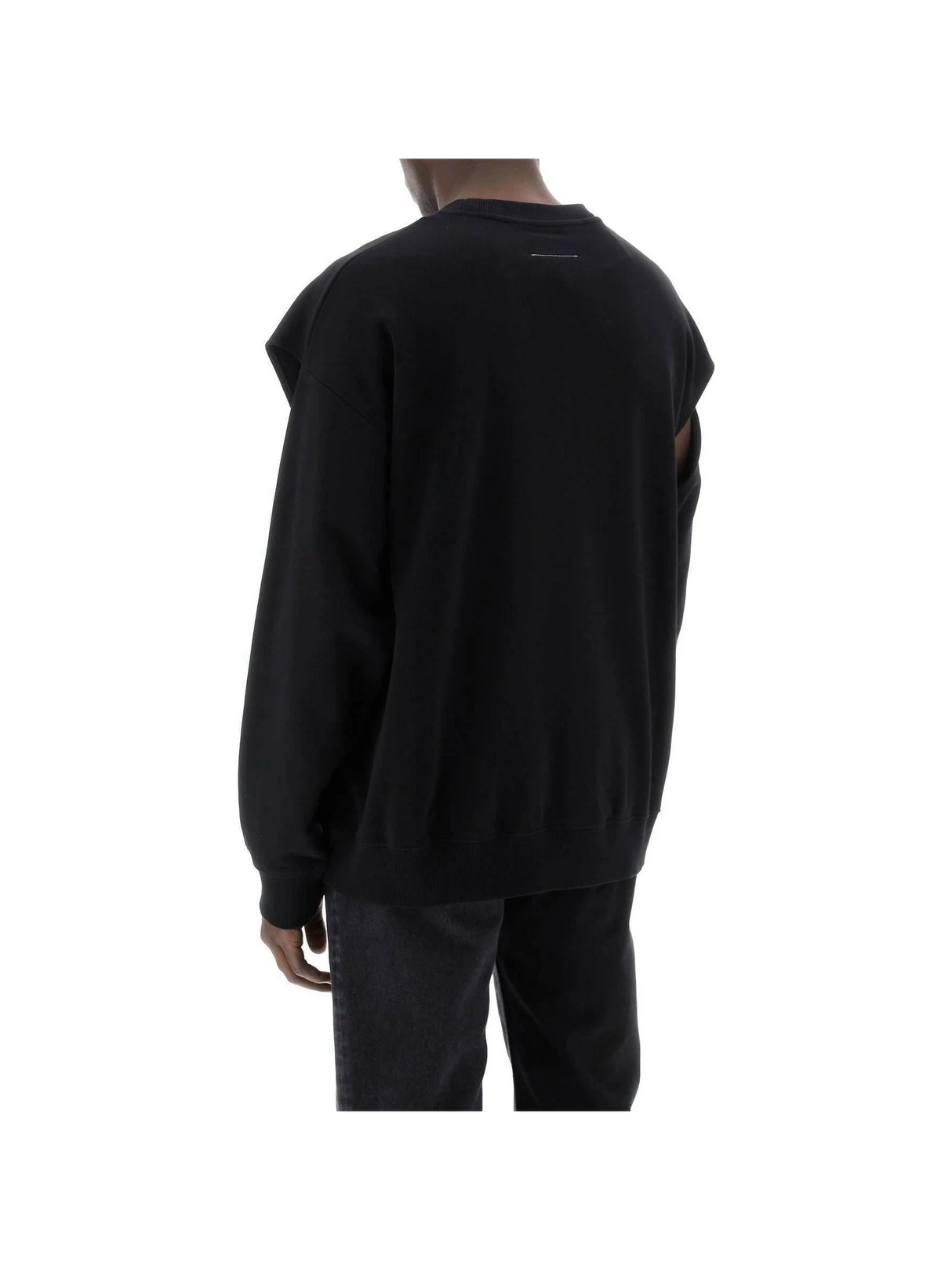 Black Numeric Cut-Out Sleeve Detail Sweatshirt MM6 MAISON MARGIELA JOHN JULIA.