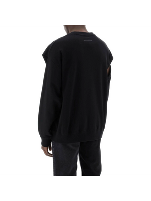 Black Numeric Cut-Out Sleeve Detail Sweatshirt MM6 MAISON MARGIELA JOHN JULIA.