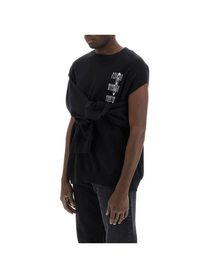 Black Numeric Cut-Out Sleeve Detail Sweatshirt MM6 MAISON MARGIELA JOHN JULIA.