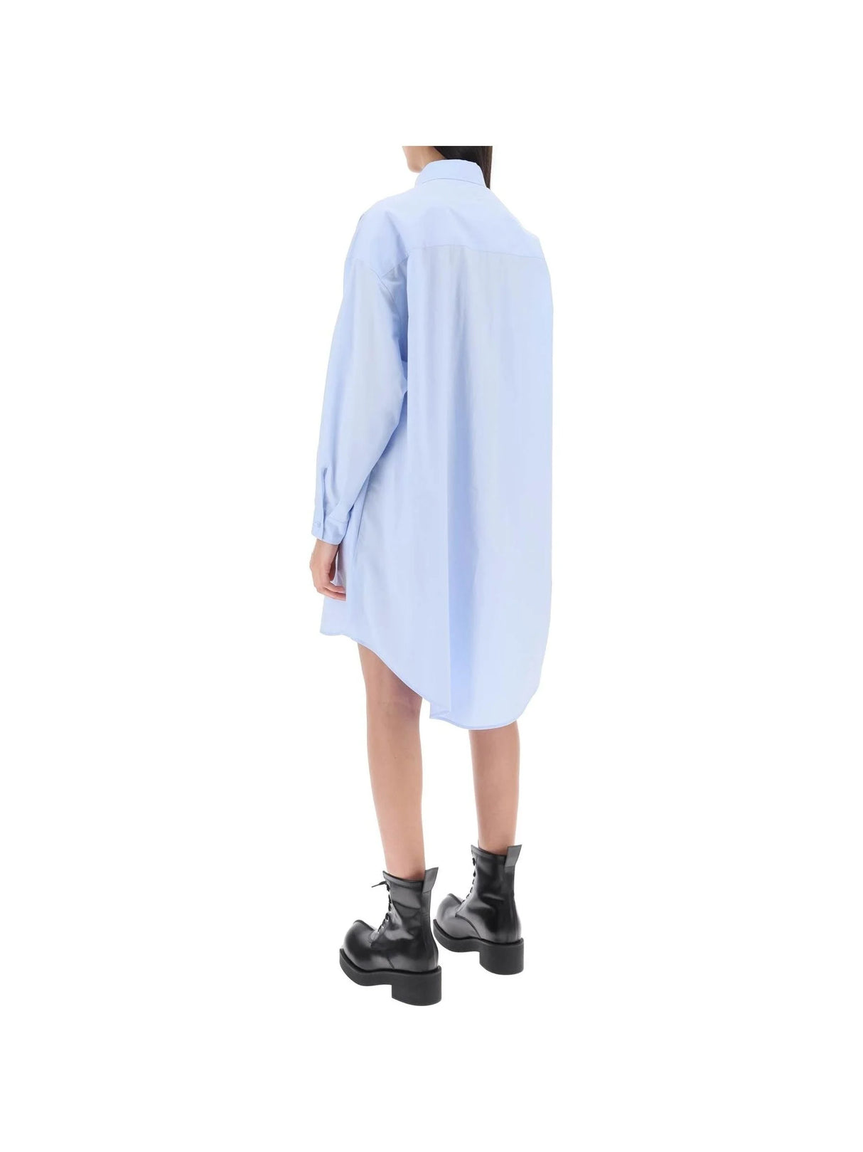 MM6 MAISON MARGIELA-Numeric Logo Poplin Shirt Dress-JOHN JULIA