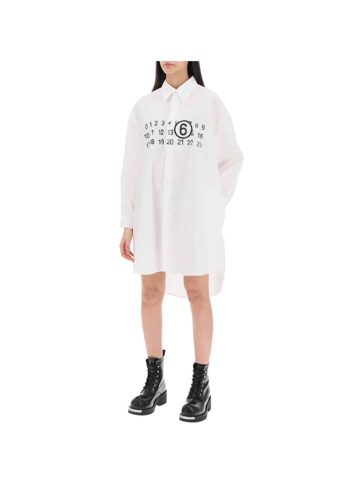 Numeric Logo Poplin Shirt Dress - Women > Clothing > Dresses > Mini