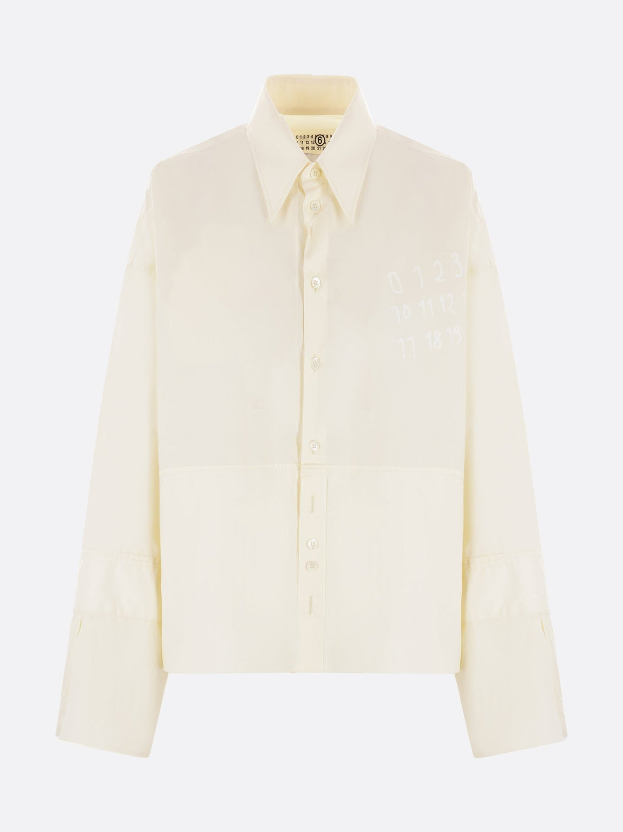 Numeric Print Cotton Poplin Shirt-MM6 MAISON MARGIELA-JOHN JULIA