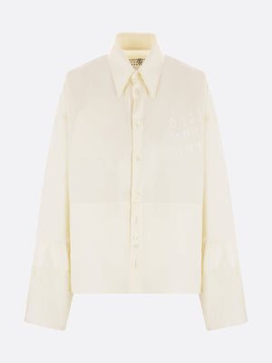 Numeric Print Cotton Poplin Shirt-MM6 MAISON MARGIELA-JOHN JULIA