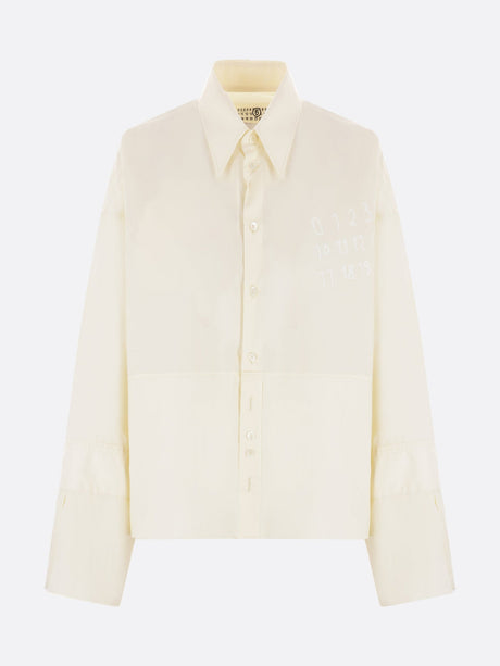 Numeric Print Cotton Poplin Shirt-MM6 MAISON MARGIELA-JOHN JULIA