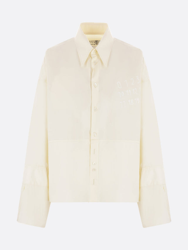 Numeric Print Cotton Poplin Shirt-MM6 MAISON MARGIELA-JOHN JULIA