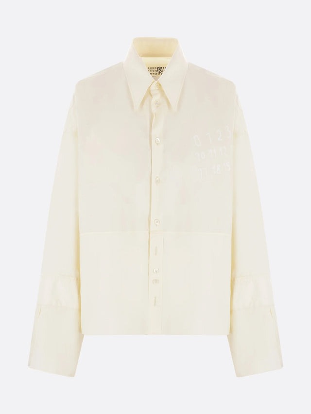 Numeric Print Cotton Poplin Shirt-MM6 MAISON MARGIELA-JOHN JULIA