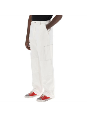 Off-White Cotton Canvas Wide-Leg Trousers MM6 MAISON MARGIELA JOHN JULIA.