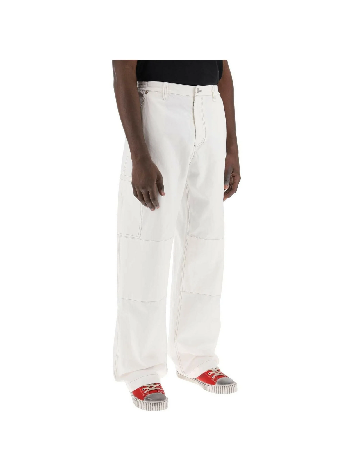 Off-White Cotton Canvas Wide-Leg Trousers MM6 MAISON MARGIELA JOHN JULIA.