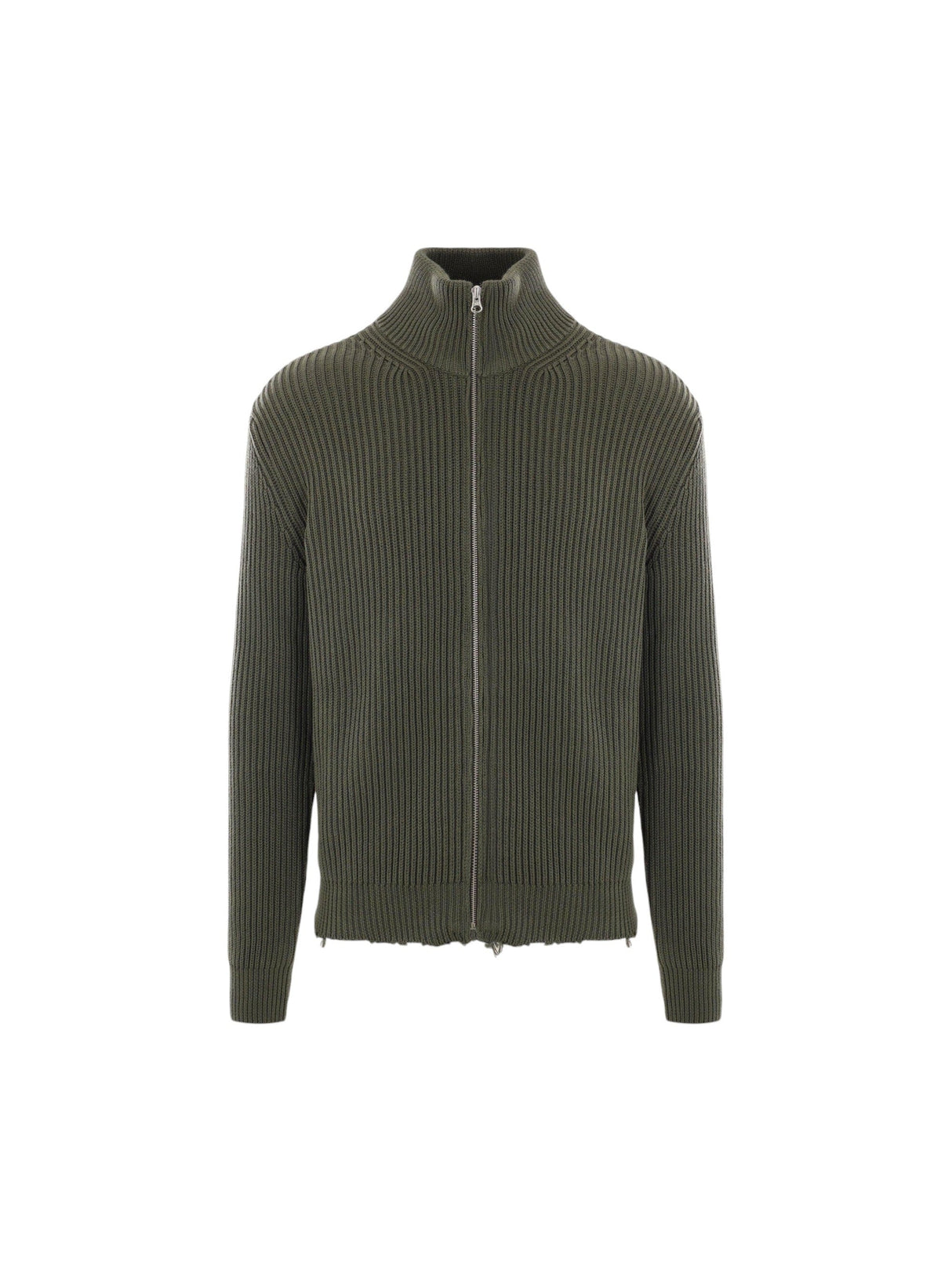 Ribbed Cotton Full-zip Cardigan-MM6 MAISON MARGIELA-JOHN JULIA