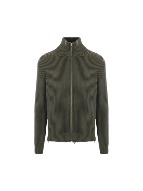 Ribbed Cotton Full-zip Cardigan-MM6 MAISON MARGIELA-JOHN JULIA