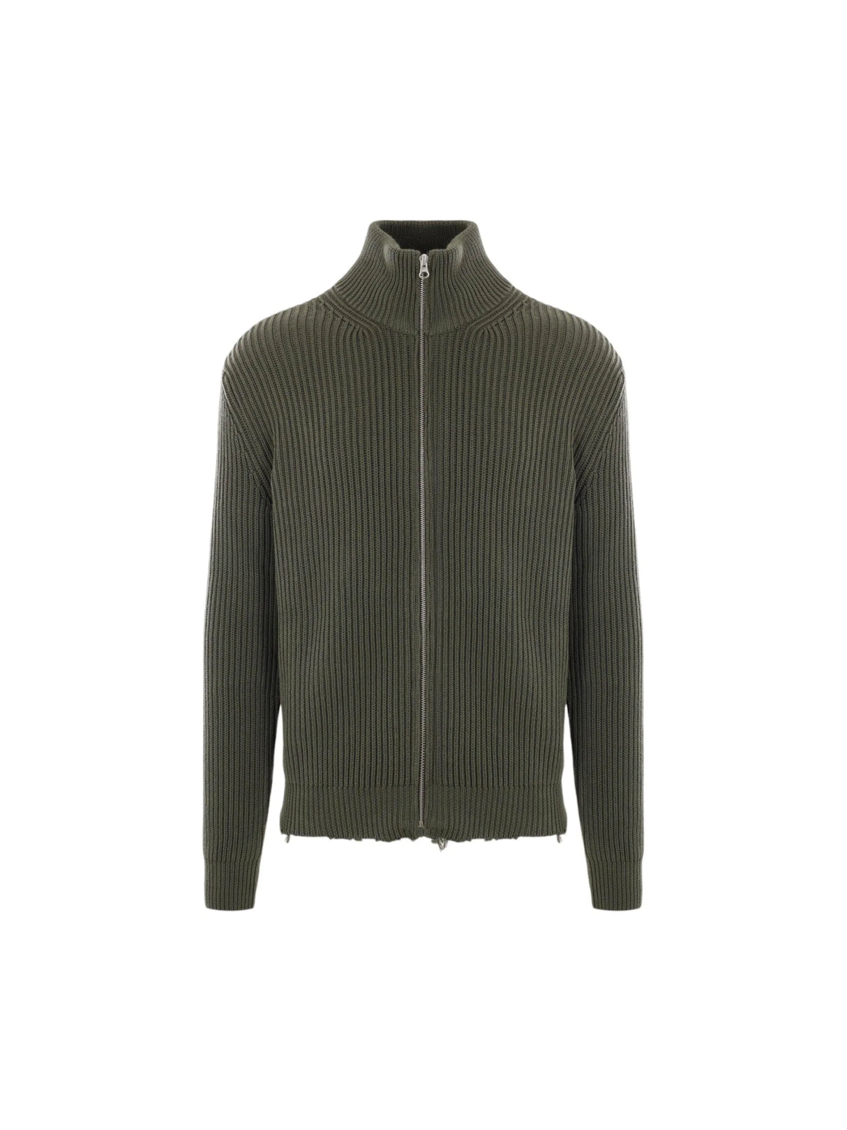 Ribbed Cotton Full-zip Cardigan-MM6 MAISON MARGIELA-JOHN JULIA