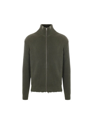 Ribbed Cotton Full-zip Cardigan-MM6 MAISON MARGIELA-JOHN JULIA