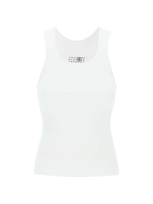 White Ribbed Cotton Tank MM6 MAISON MARGIELA JOHN JULIA.