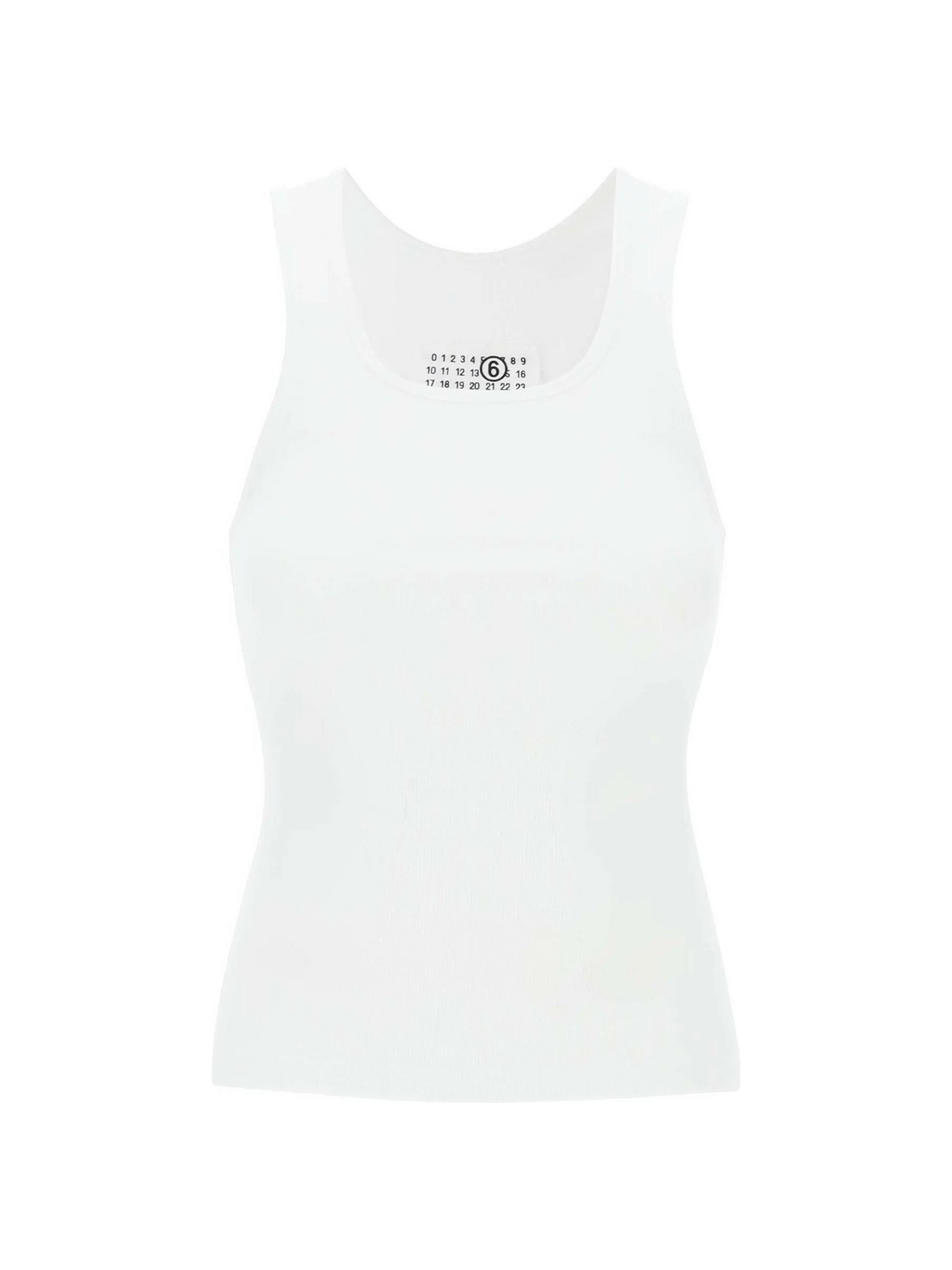 White Ribbed Cotton Tank MM6 MAISON MARGIELA JOHN JULIA.