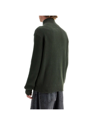 Turtleneck Knit Cardigan.