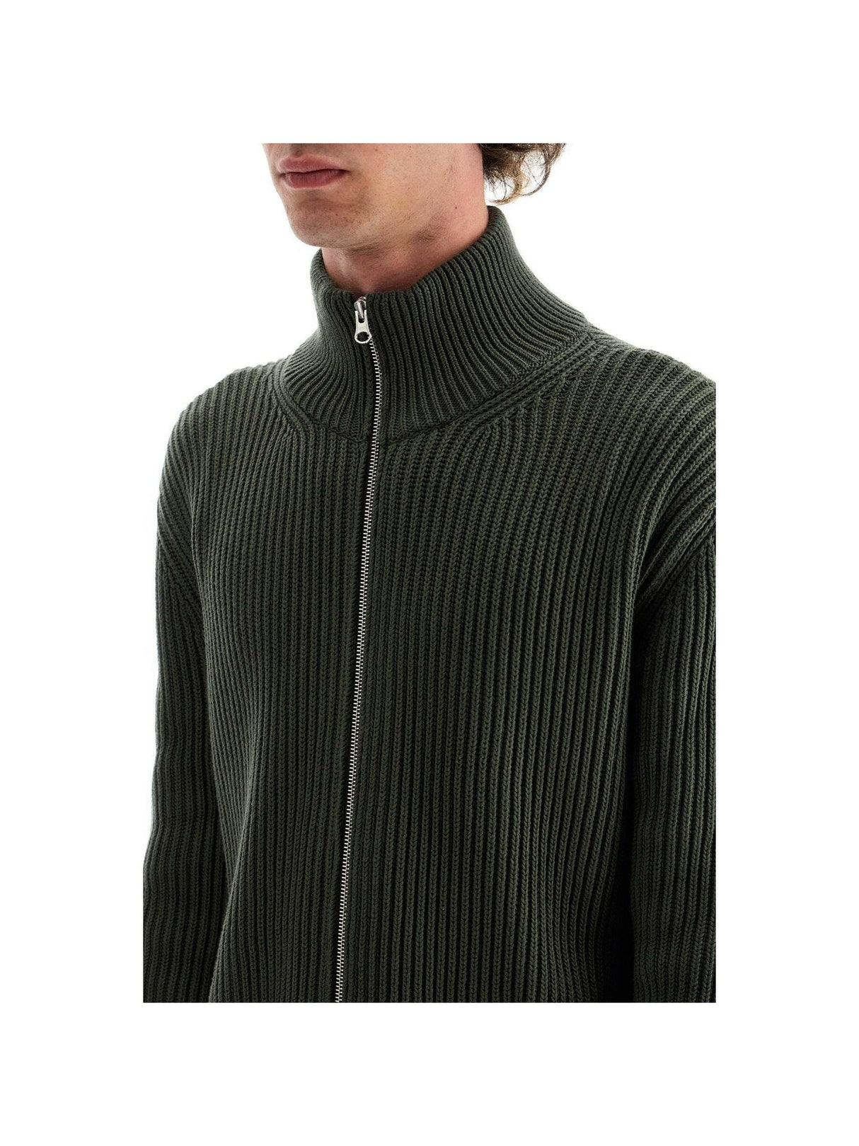 Turtleneck Knit Cardigan.