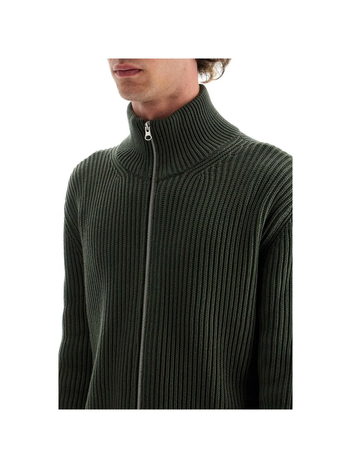 Turtleneck Knit Cardigan.