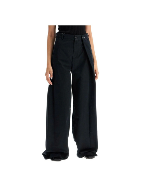 Wide-Leg Cotton Trousers.