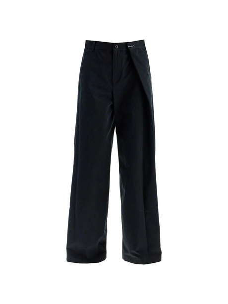 Wide-Leg Cotton Trousers.