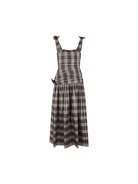 Checked Lurex Sleeveless Dress-MOLLY GODDARD-JOHN JULIA