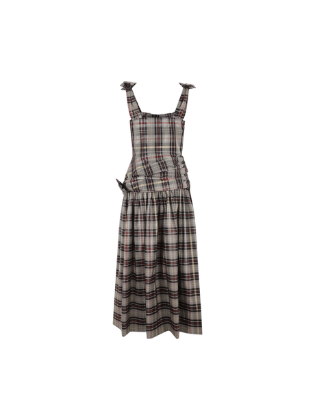 Checked Lurex Sleeveless Dress-MOLLY GODDARD-JOHN JULIA